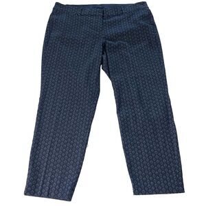 Lane Bryant The Allie Dark Blue White Print Womens Size 20 Dress Pants